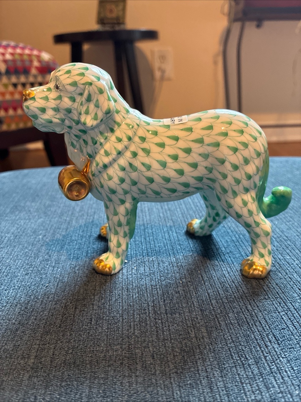 Herend Saint Bernard dog green fish net 15871
